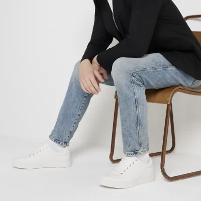 White lace up trainers sold by River Island
