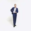 Blue slim fit suit trousers sold by River Island