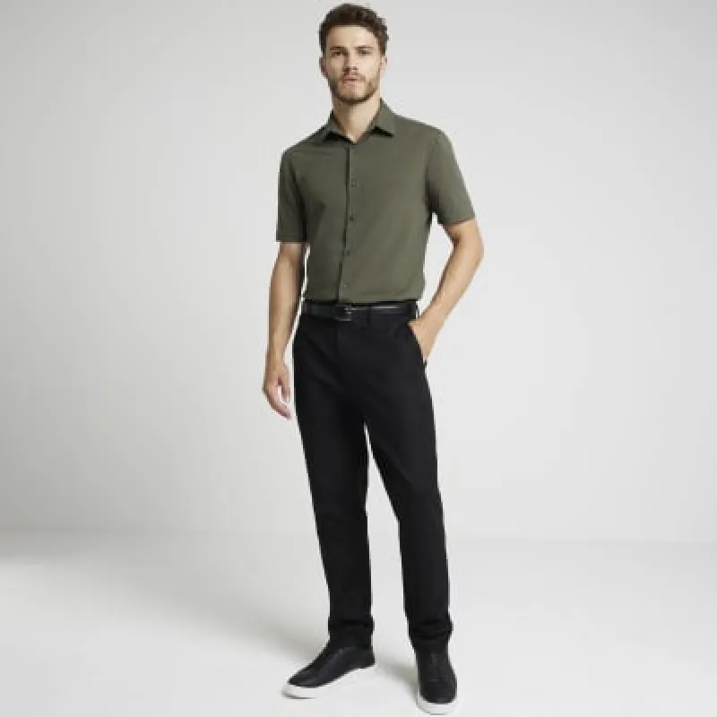 Khaki slim fit shirt sold by River Island