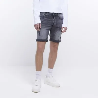 Black Slim fit Ripped Shorts sold by River Island