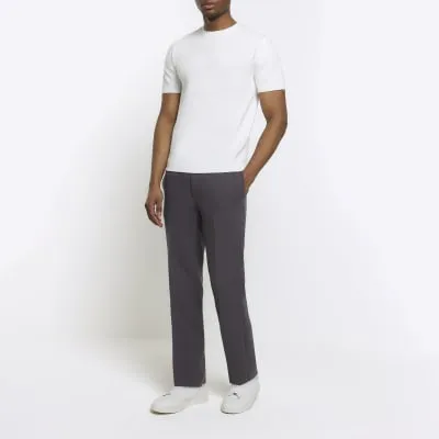 Grey slim fit elasticated smart joggers sold by River Island