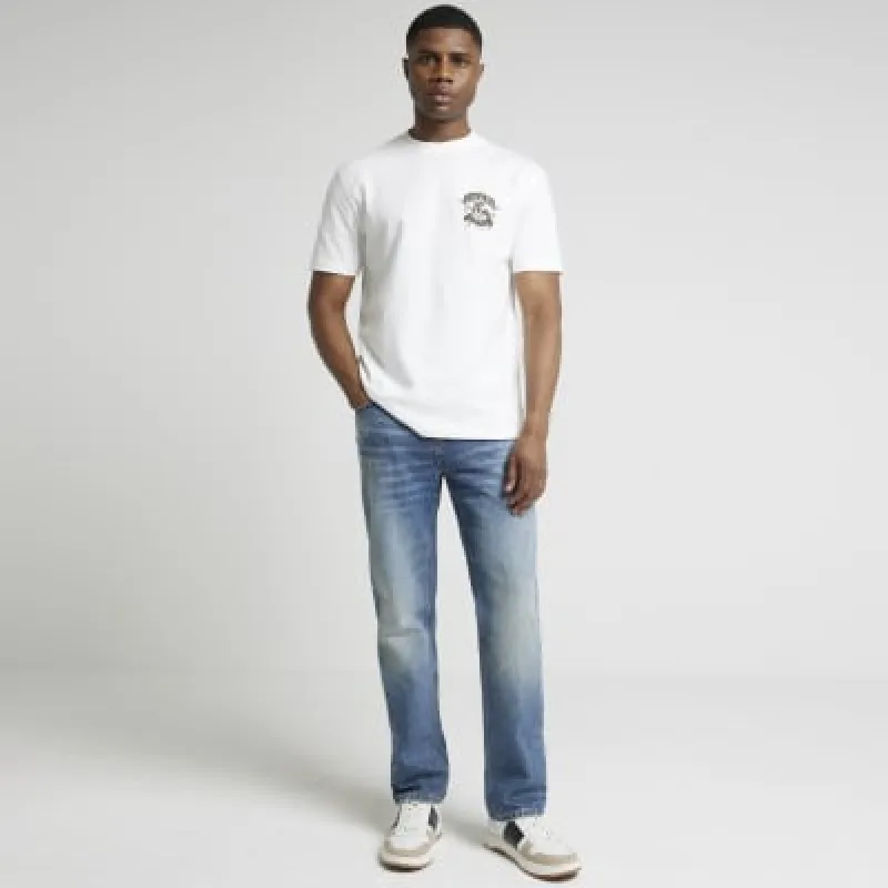 Beige regular fit rodeo graphic t-shirt sold by River Island