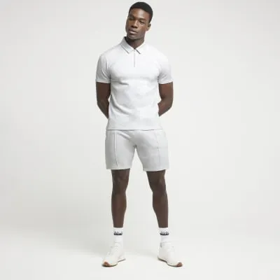 Grey slim fit textured shorts sold by River Island