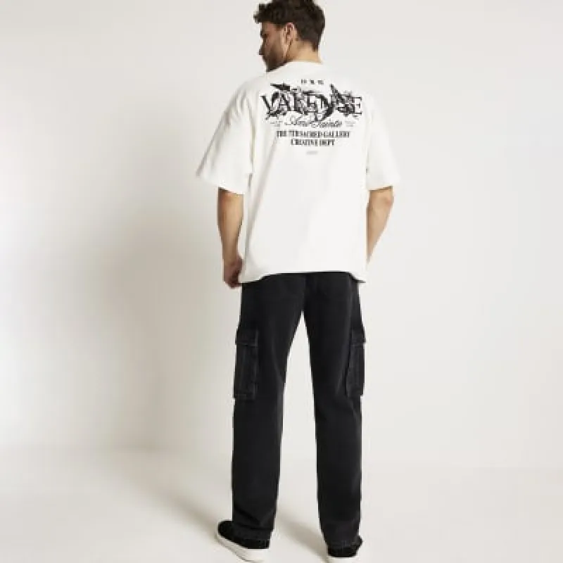 White oversized fit graphic t-shirt sold by River Island