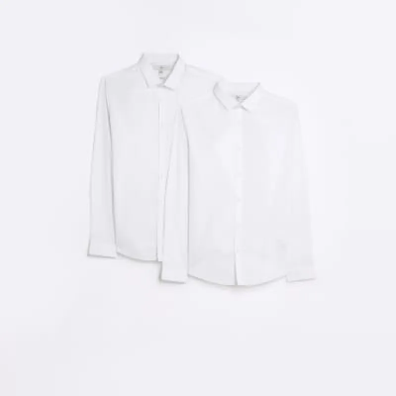 White slim fit multipack of 2 smart shirts sold by River Island