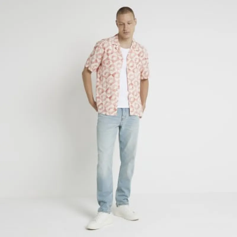 Coral regular fit sun graphic revere shirt sold by River Island