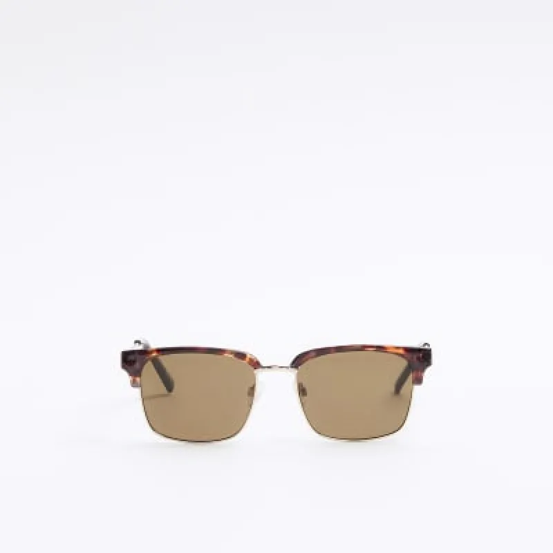 Brown tortoise square sunglasses sold by River Island
