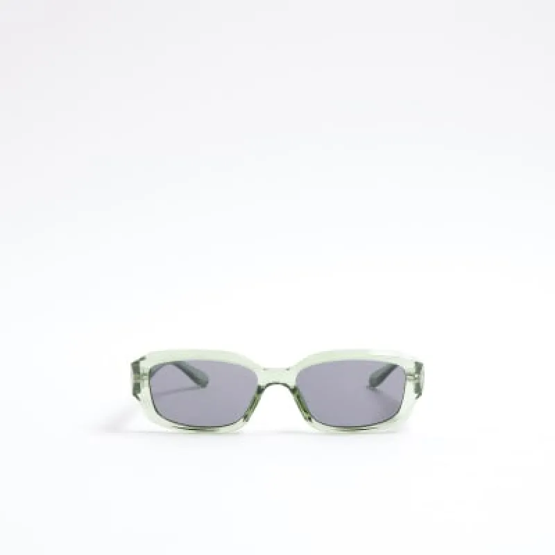 Green clear frame square sunglasses sold by River Island