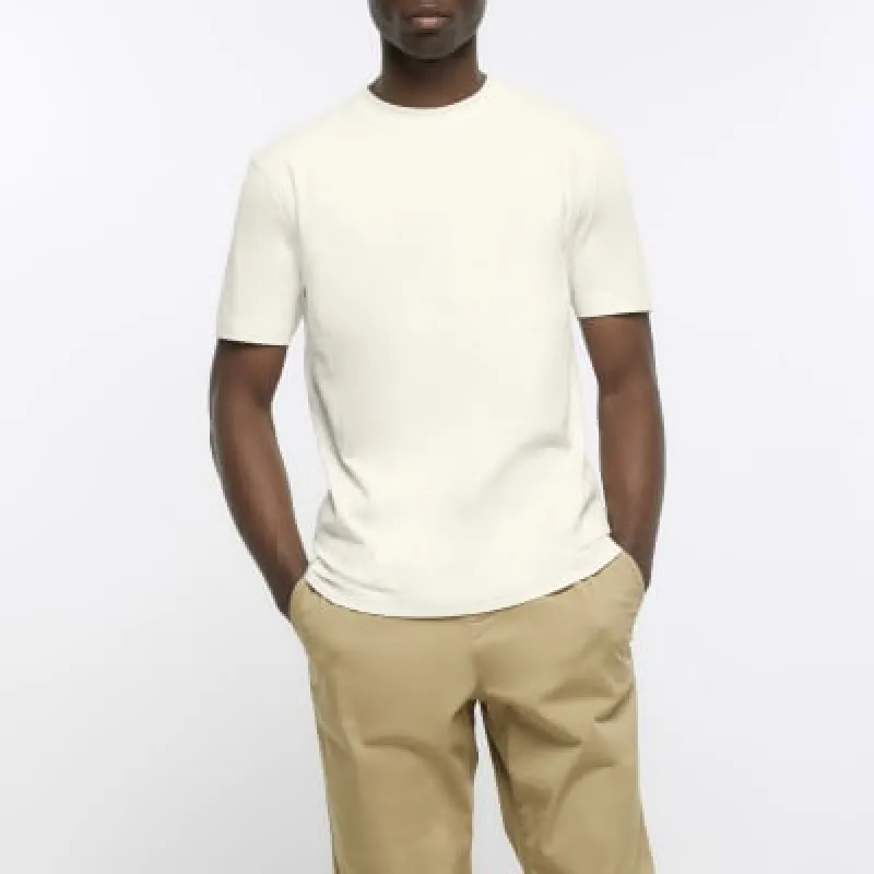 Beige slim fit t-shirt sold by River Island