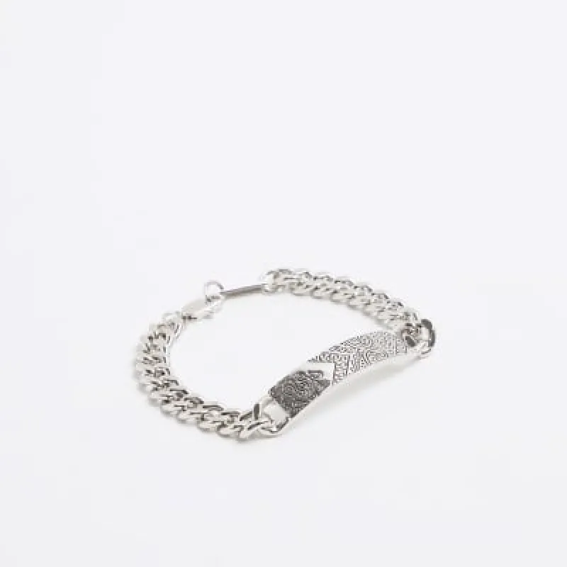 Silver Bandana ID Tag Bracelet sold by River Island