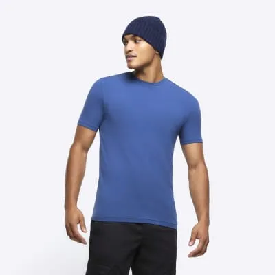 Blue muscle fit t-shirt sold by River Island