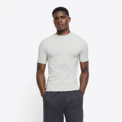 5PK grey muscle fit t-shirts sold by River Island