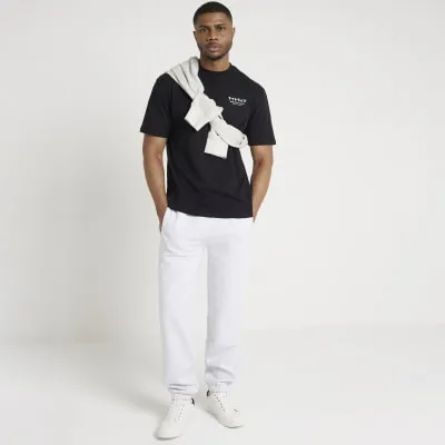 Black regular fit Japanese graphic t-shirt sold by River Island
