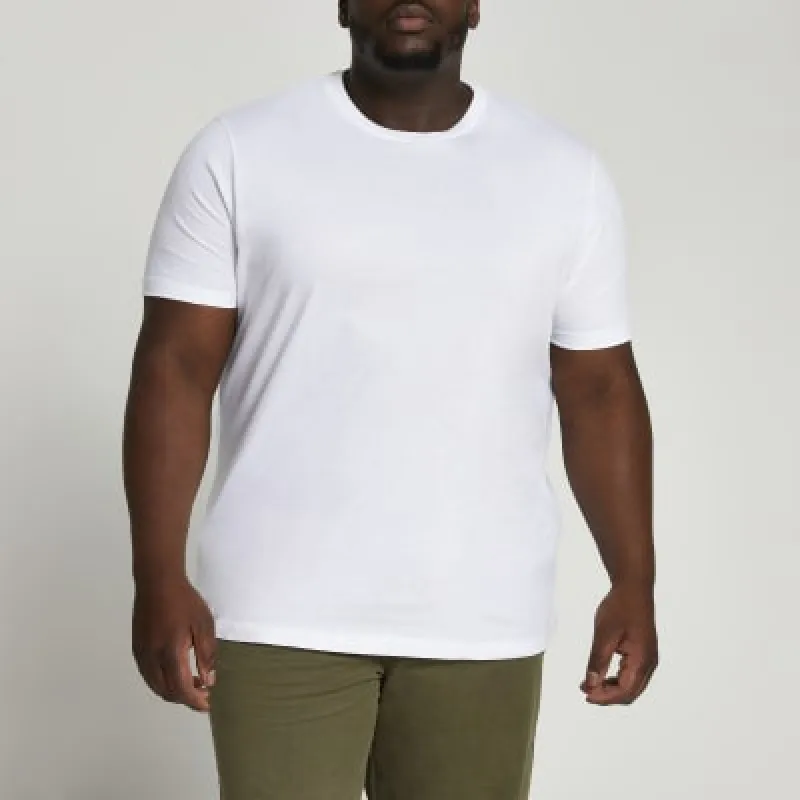 Big and Tall White Slim Fit white t-shirt sold by River Island