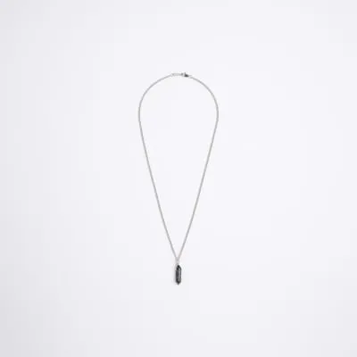 Black Onyx Pendant Necklace sold by River Island