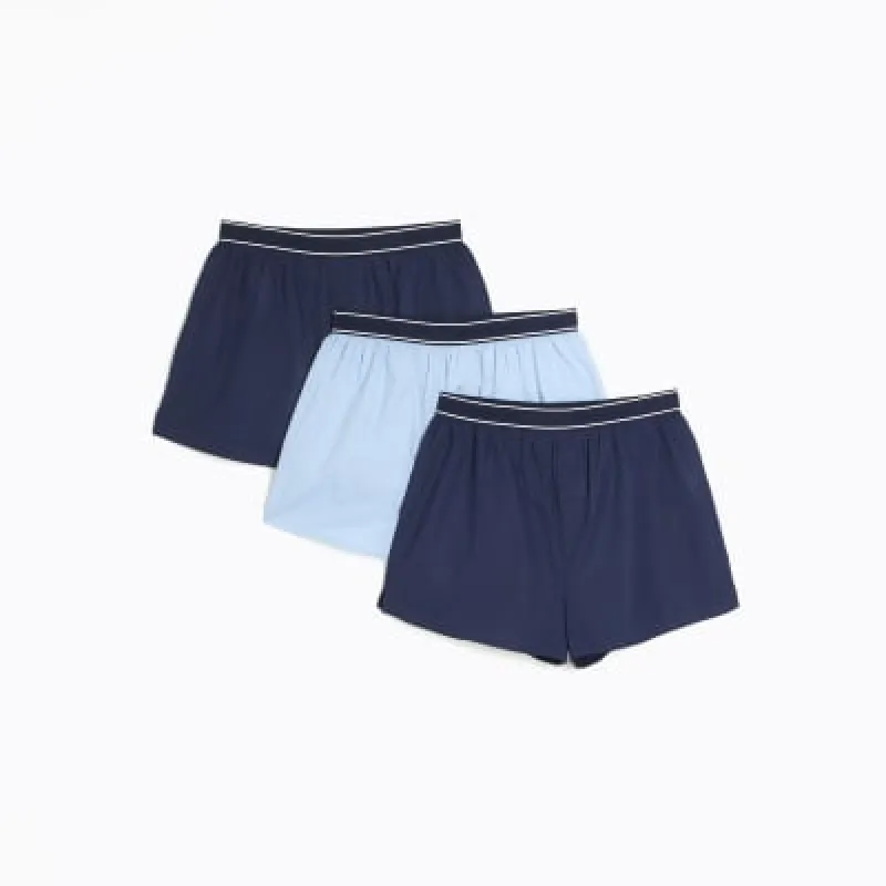 3PK blue boxer shorts sold by River Island