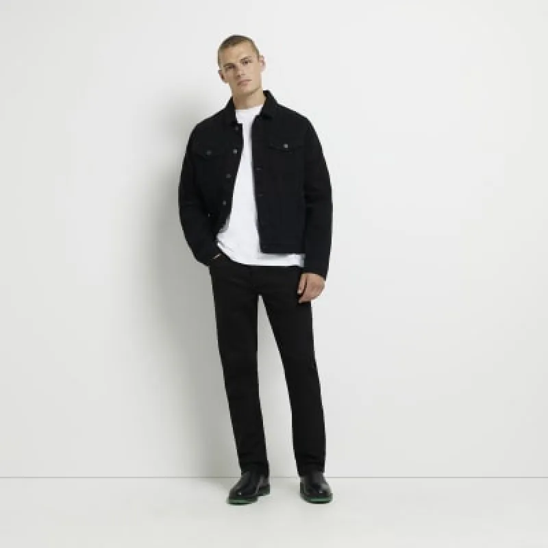 Black straight fit jeans sold by River Island