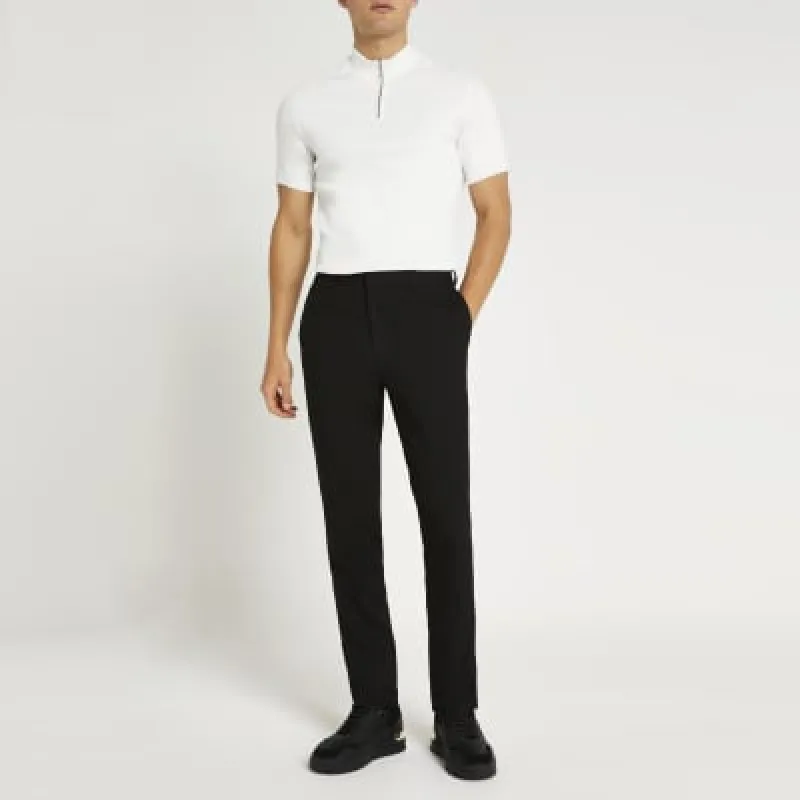 Black slim fit smart trousers sold by River Island