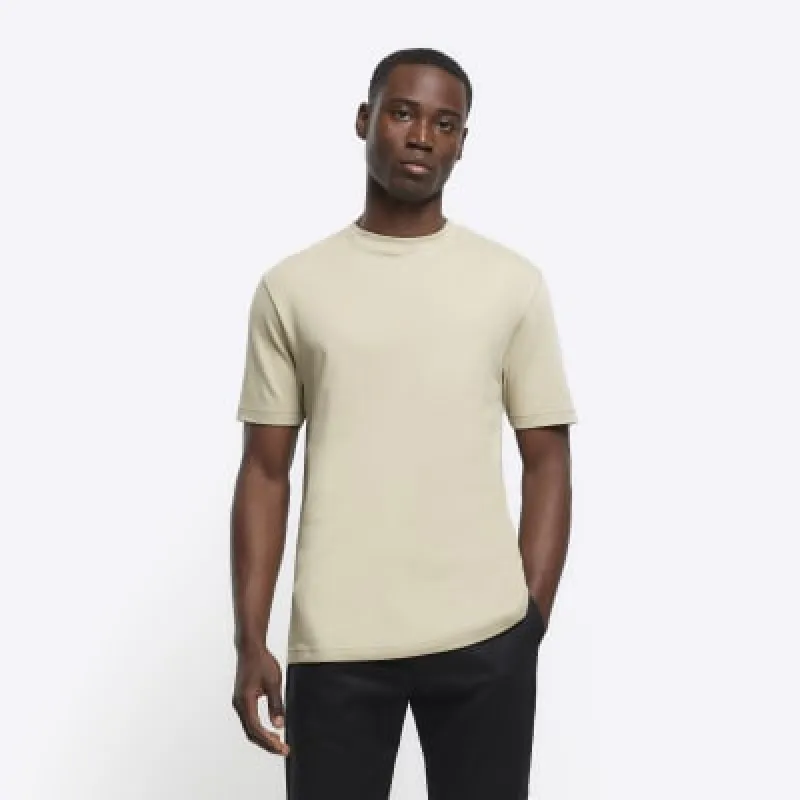 Stone RI Studio slim fit t-shirt sold by River Island