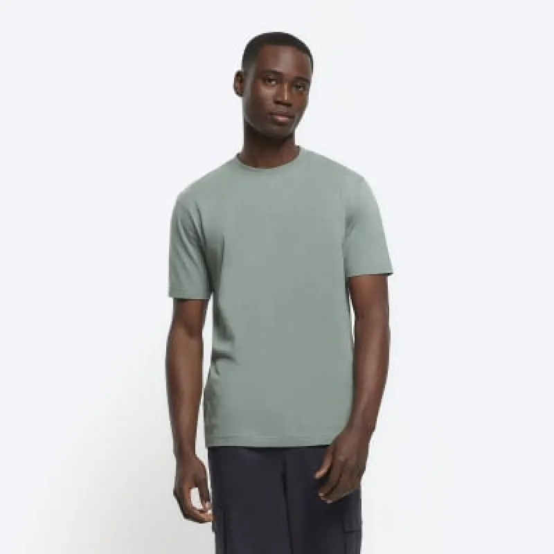 Sage green slim fit t-shirt sold by River Island