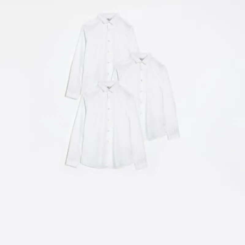 White slim fit multipack of 3 smart shirts sold by River Island
