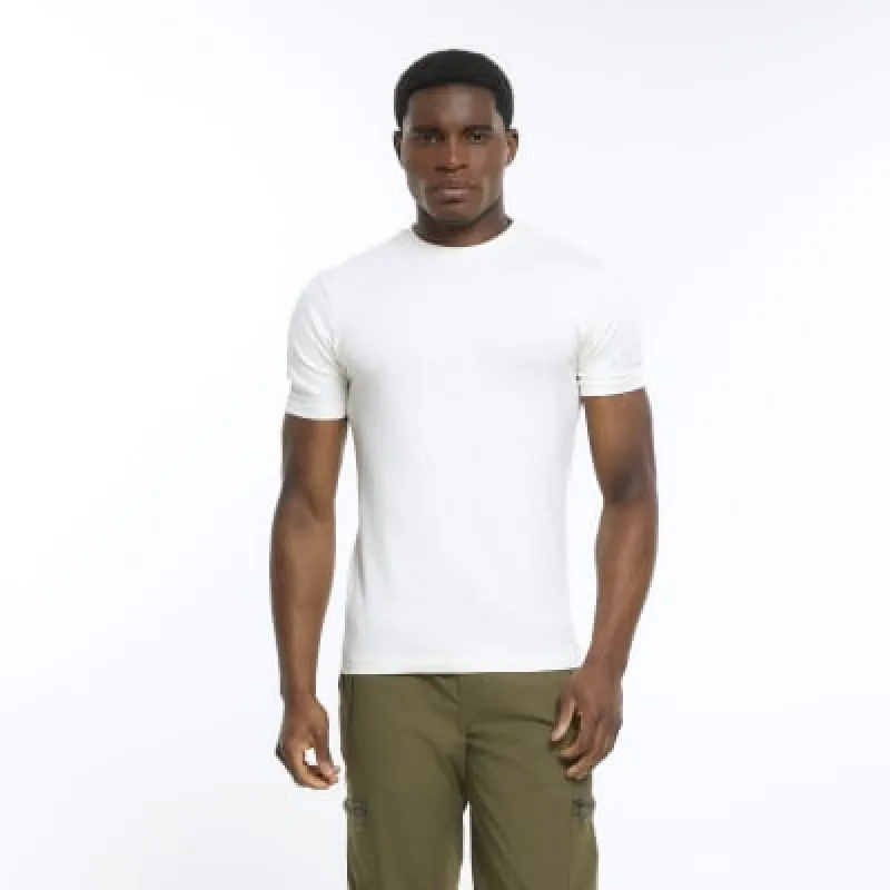 Beige muscle fit t-shirt sold by River Island