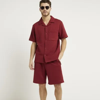 Rust regular fit quilted shirt sold by River Island