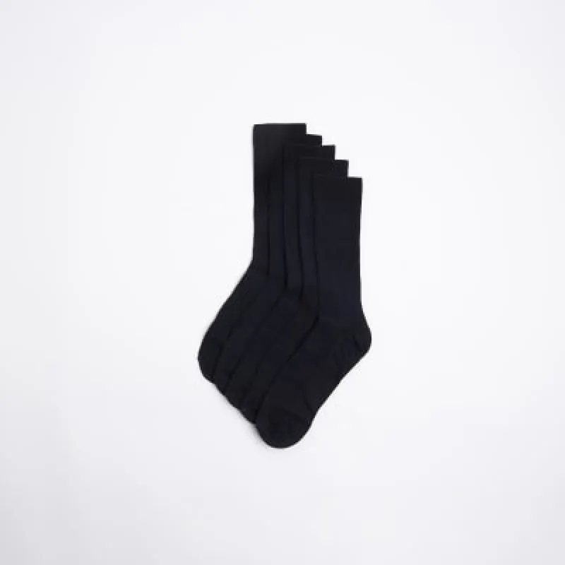 5PK Navy ribbed ankle socks sold by River Island