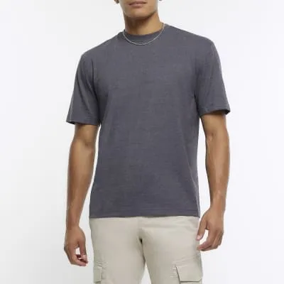 Grey marl regular fit t-shirt sold by River Island