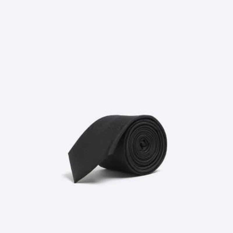 Black herringbone tie sold by River Island