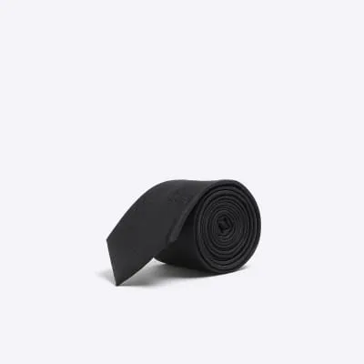 Black herringbone tie sold by River Island