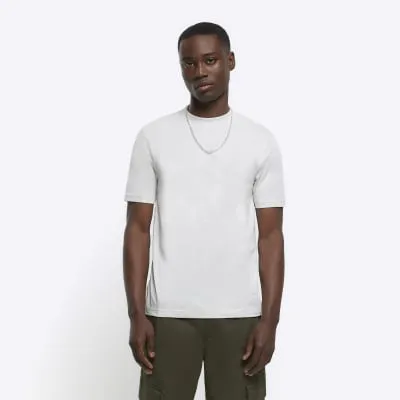 Light grey slim fit t-shirt sold by River Island