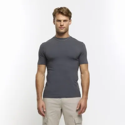 Grey muscle fit t-shirt sold by River Island