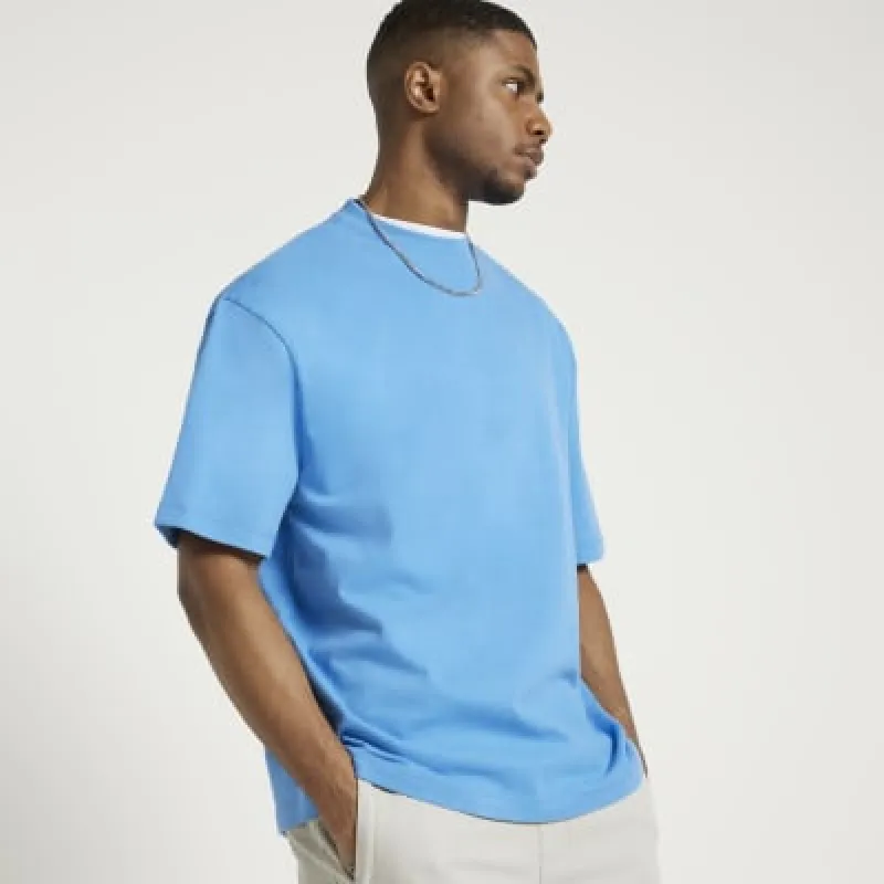 Blue oversized fit RI studio t-shirt sold by River Island
