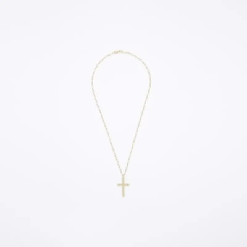 Gold plated cross necklace sold by River Island