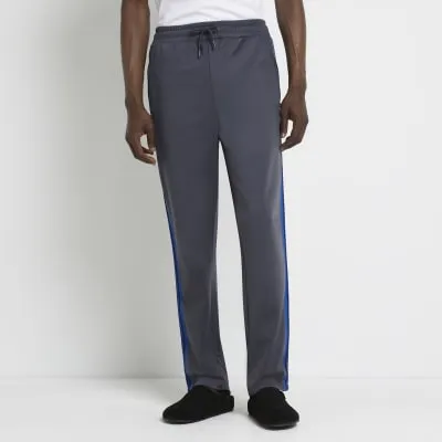 Grey regular fit stripe joggers sold by River Island