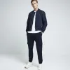 Navy regular fit cargo smart joggers sold by River Island