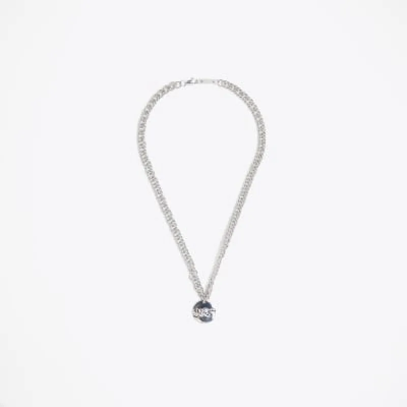 Silver colour pendant necklace sold by River Island