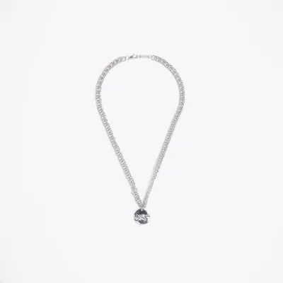 Silver colour pendant necklace sold by River Island