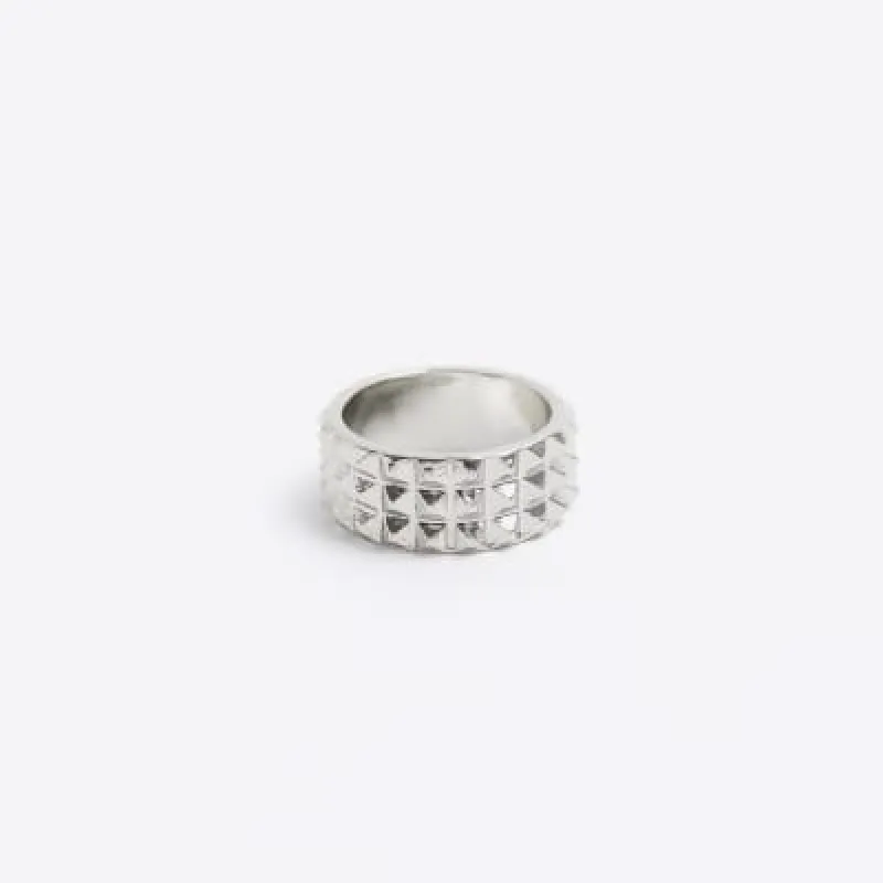 Silver colour spike ring sold by River Island