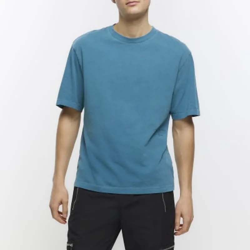 Washed blue oversized fit t-shirt sold by River Island