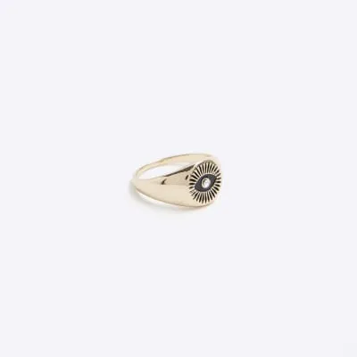 Gold Colour Eye Signet Ring sold by River Island