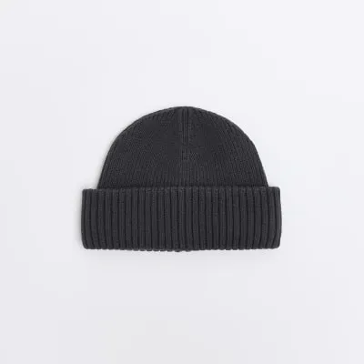 Grey knitted docker beanie sold by River Island