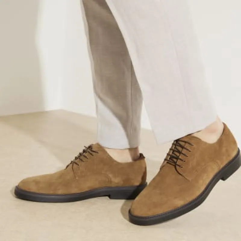 Brown suede derby shoes sold by River Island