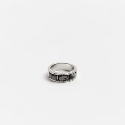 Black stone detail ring sold by River Island
