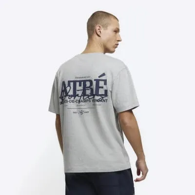 Grey regular fit graphic print t-shirt sold by River Island