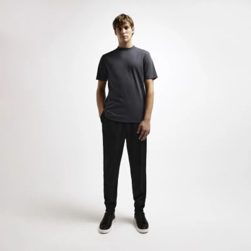 Grey RI Studio Slim fit High Neck T-shirt sold by River Island