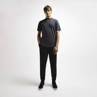Grey RI Studio Slim fit High Neck T-shirt sold by River Island
