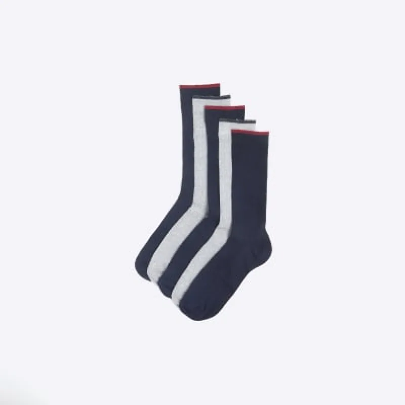 5PK Grey ribbed ankle socks sold by River Island