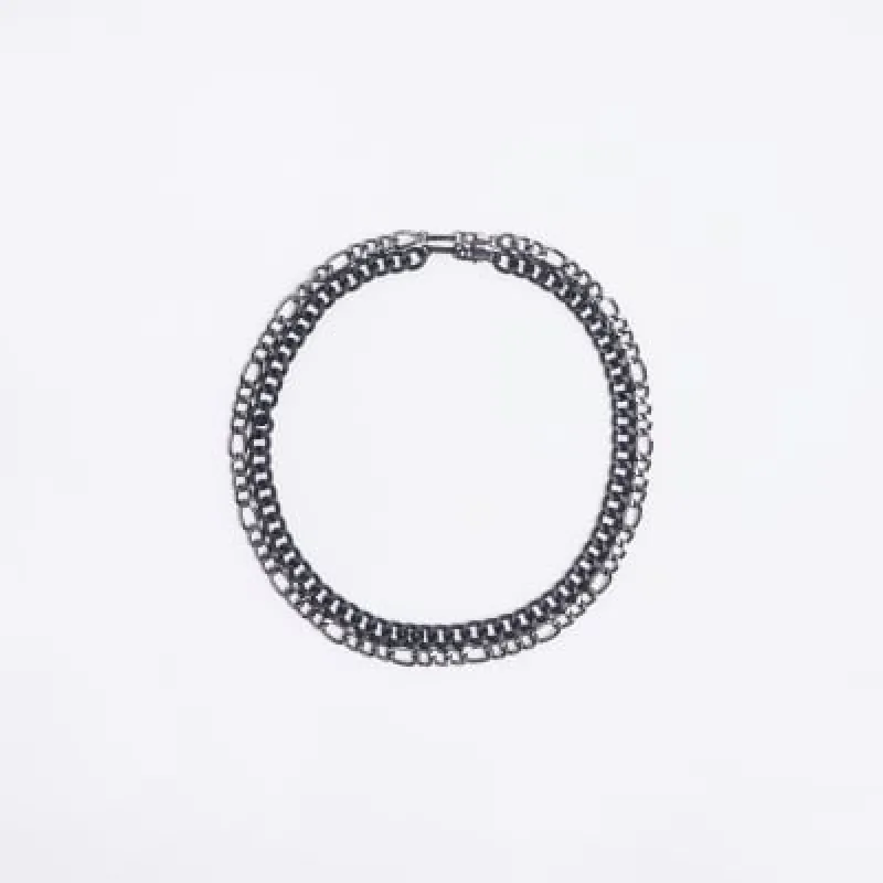 Silver colour multirow chunky necklace sold by River Island